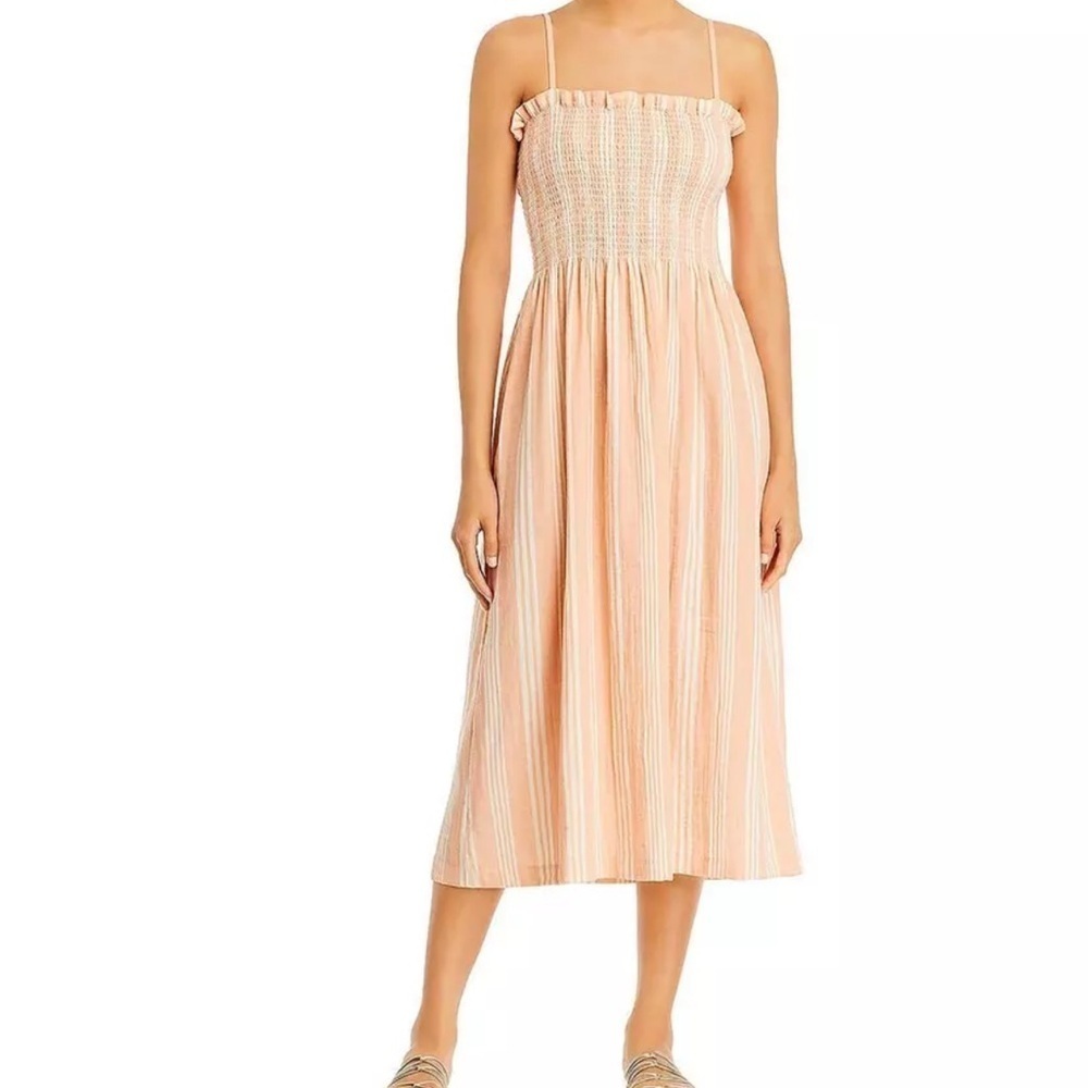 Faherrty Lakeview Cotton Gauze Sundress stripe smocked size medium